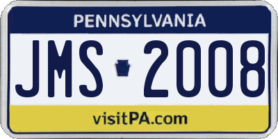 PA license plate JMS2008