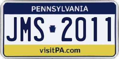 PA license plate JMS2011