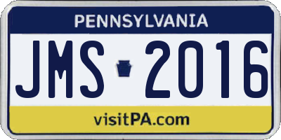 PA license plate JMS2016