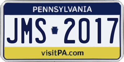 PA license plate JMS2017