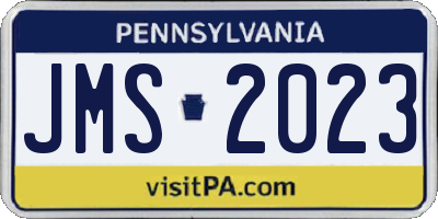 PA license plate JMS2023