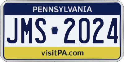 PA license plate JMS2024