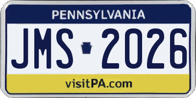 PA license plate JMS2026