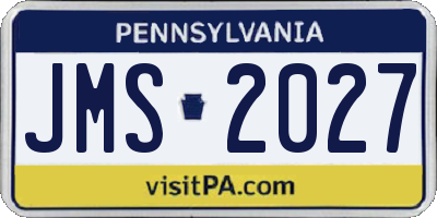 PA license plate JMS2027