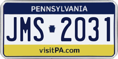 PA license plate JMS2031