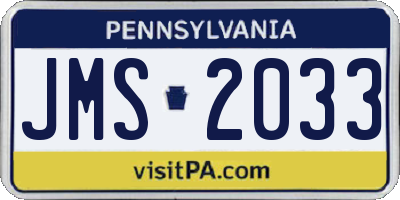 PA license plate JMS2033