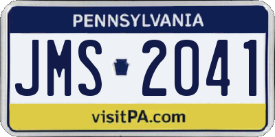PA license plate JMS2041