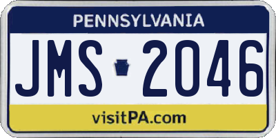 PA license plate JMS2046