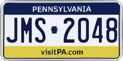 PA license plate JMS2048