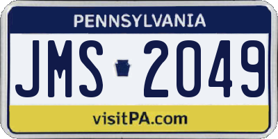PA license plate JMS2049