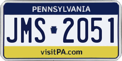 PA license plate JMS2051