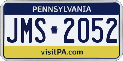 PA license plate JMS2052