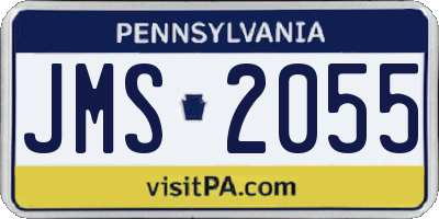 PA license plate JMS2055