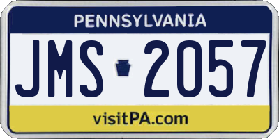 PA license plate JMS2057