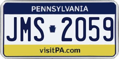 PA license plate JMS2059