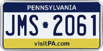 PA license plate JMS2061