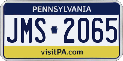 PA license plate JMS2065