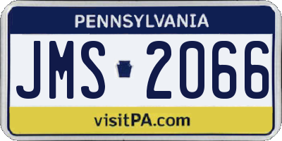 PA license plate JMS2066