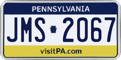 PA license plate JMS2067