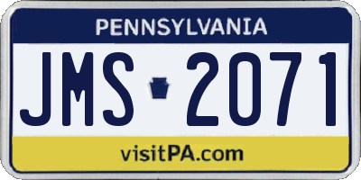 PA license plate JMS2071