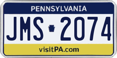 PA license plate JMS2074