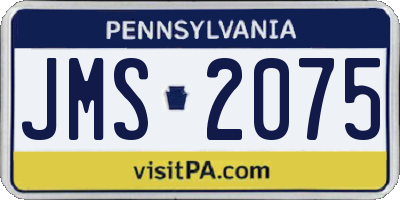 PA license plate JMS2075