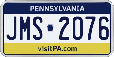 PA license plate JMS2076