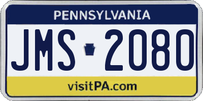 PA license plate JMS2080