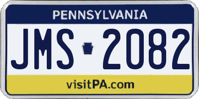 PA license plate JMS2082