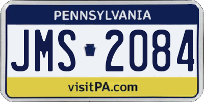 PA license plate JMS2084