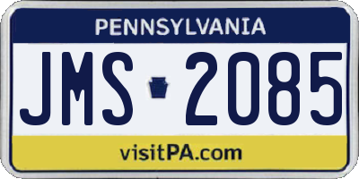 PA license plate JMS2085
