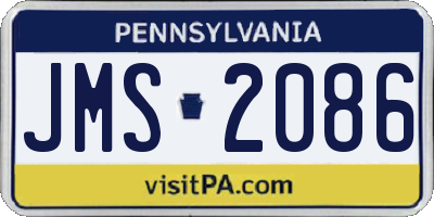 PA license plate JMS2086