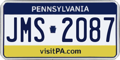 PA license plate JMS2087