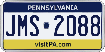 PA license plate JMS2088