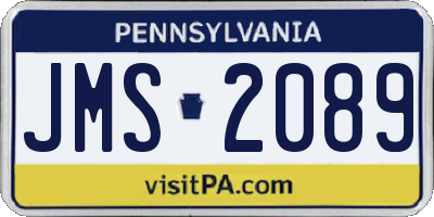 PA license plate JMS2089