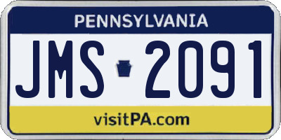 PA license plate JMS2091