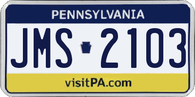 PA license plate JMS2103