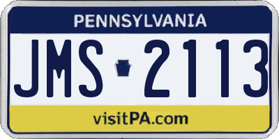 PA license plate JMS2113