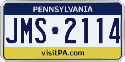 PA license plate JMS2114