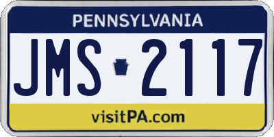 PA license plate JMS2117