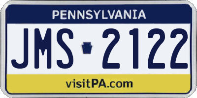 PA license plate JMS2122