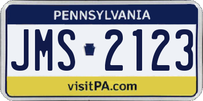 PA license plate JMS2123
