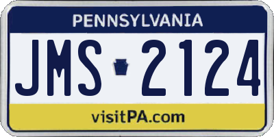 PA license plate JMS2124