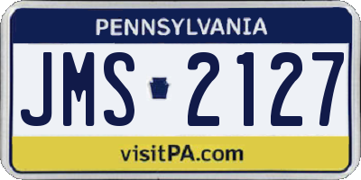 PA license plate JMS2127