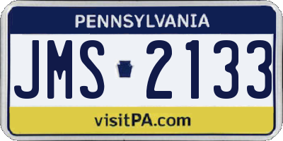 PA license plate JMS2133