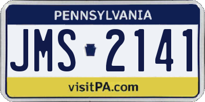 PA license plate JMS2141