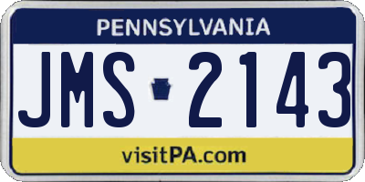 PA license plate JMS2143