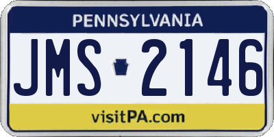 PA license plate JMS2146