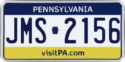 PA license plate JMS2156