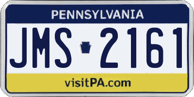 PA license plate JMS2161
